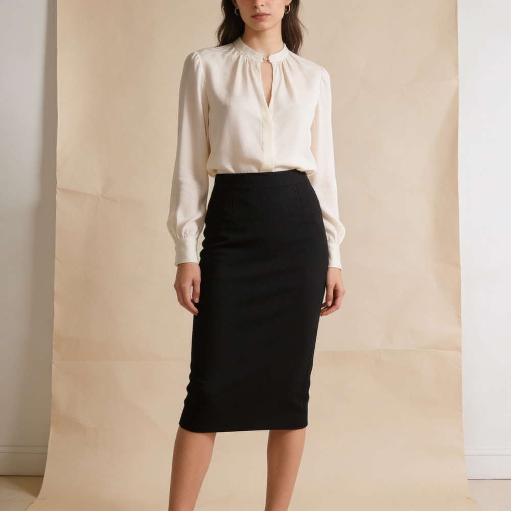 Forever 21 Black High-Rise Pencil Skirt